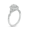 Thumbnail Image 3 of Previously Owned - 1 CT. T.W. Oval Diamond Scallop Frame Twist Shank Engagement Ring in 14K White Gold