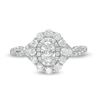 Thumbnail Image 4 of Previously Owned - 1 CT. T.W. Oval Diamond Scallop Frame Twist Shank Engagement Ring in 14K White Gold