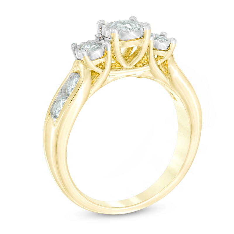 Main Image 2 of Previously Owned - 1 CT. T.W. Diamond Past Present Future® Miracle Engagement Ring in 10K Gold