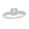 Thumbnail Image 1 of Previously Owned - 1/4 CT. T.W. Princess-Cut Diamond Cushion Frame Twist Shank Promise Ring in 10K White Gold