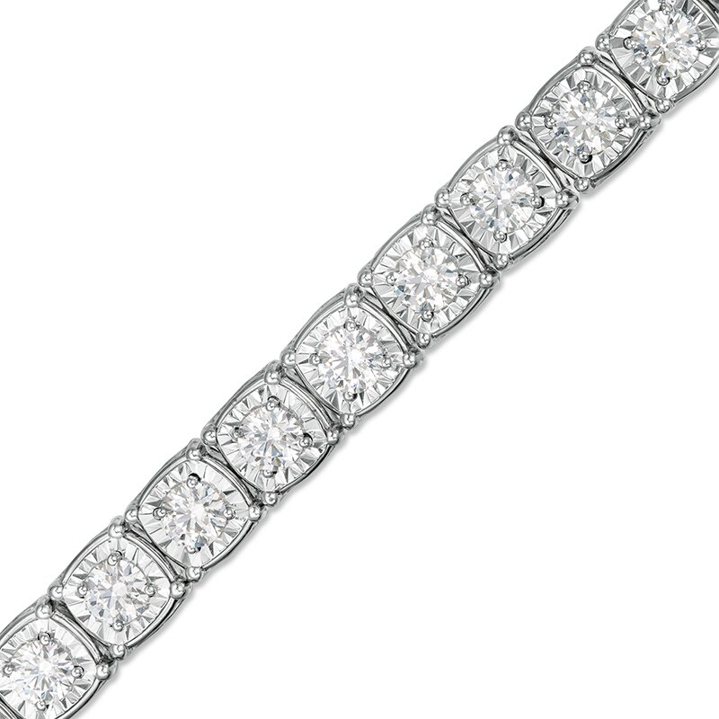 Main Image 1 of Previously Owned - 10 CT. T.W. Diamond Square Tennis Bracelet in 10K White Gold