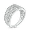 Thumbnail Image 3 of Previously Owned - 1/2 CT. T.W. Baguette and Round Diamond Alternating Multi-Row Ring in 10K White Gold