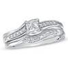 Thumbnail Image 1 of Previously Owned - 1/2 CT. T.W. Princess-Cut Diamond Bridal Set in 10K White Gold