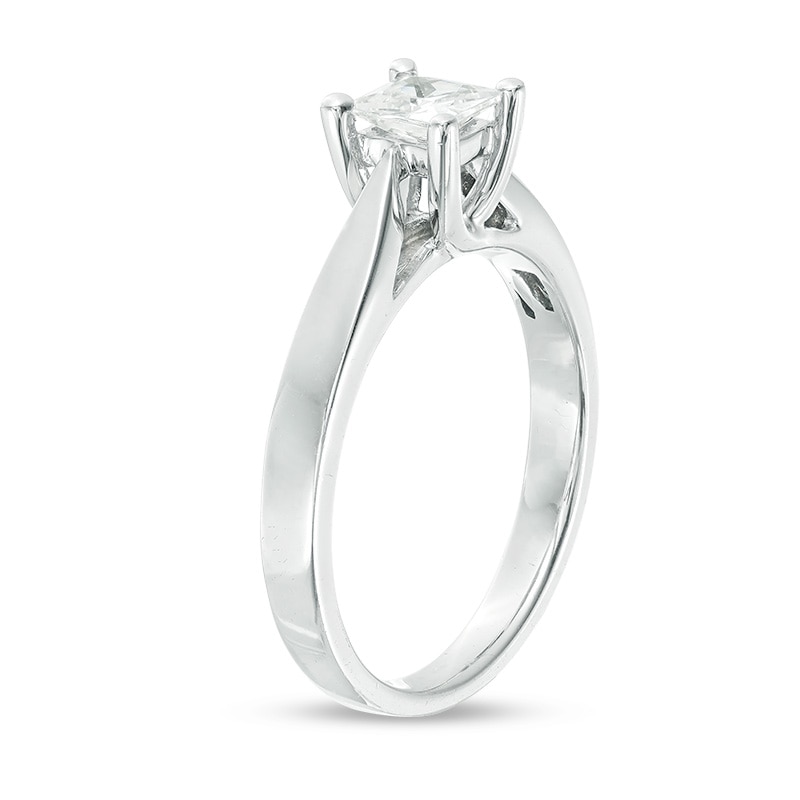 Previously Owned - Celebration Ideal 1/2 CT. Princess-Cut Diamond Solitaire Engagement Ring in 14K White Gold (I/I1)