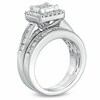 Thumbnail Image 2 of Previously Owned - 2 CT. T.W. Princess-Cut Quad Diamond Frame Bridal Set in 14K White Gold