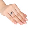 Thumbnail Image 3 of Previously Owned - 1 CT. T.W. Cushion-Cut Enhanced Black and White Diamond Frame Ring in 14K White Gold