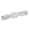 Thumbnail Image 1 of Previously Owned - Vera Wang Love Collection 1/2 CT. Diamond Solitaire Scroll Engagement Ring in 14K White Gold