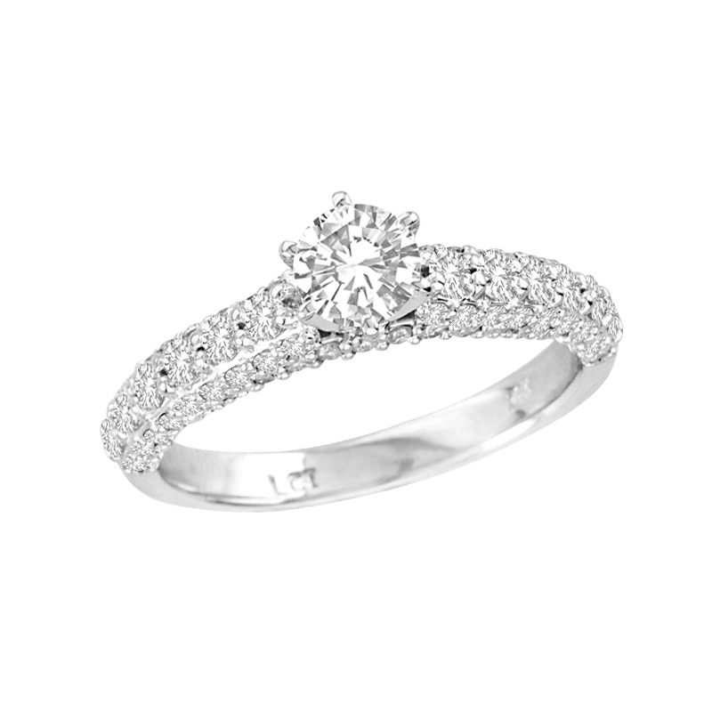 Main Image 1 of Previously Owned - 1-1/6 CT. T.W. Diamond Engagement Ring in 14K White Gold
