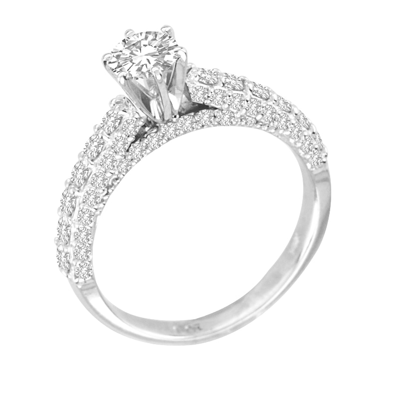 Main Image 2 of Previously Owned - 1-1/6 CT. T.W. Diamond Engagement Ring in 14K White Gold