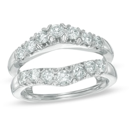Previously Owned - 1 CT. T.W. Diamond Contour Solitaire Enhancer in 14K White Gold