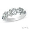 Thumbnail Image 0 of Previously Owned - Vera Wang Love Collection 1/2 CT. T.W. Diamond and Blue Sapphire Curlique Band in 14K White Gold