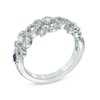 Thumbnail Image 1 of Previously Owned - Vera Wang Love Collection 1/2 CT. T.W. Diamond and Blue Sapphire Curlique Band in 14K White Gold