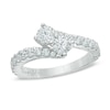 Thumbnail Image 0 of Previously Owned - Ever Us® 1 CT. T.W. Two-Stone Diamond Bypass Ring in 14K White Gold