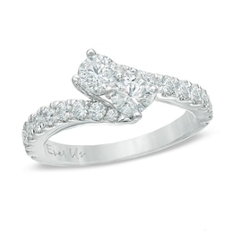 Previously Owned - Ever Us® 1 CT. T.W. Two-Stone Diamond Bypass Ring in 14K White Gold