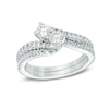 Thumbnail Image 3 of Previously Owned - Ever Us® 1 CT. T.W. Two-Stone Diamond Bypass Ring in 14K White Gold
