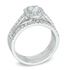 Thumbnail Image 2 of Previously Owned - 1 CT. T.W. Diamond Frame Three Piece Bridal Set in 14K White Gold