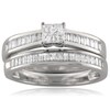 Thumbnail Image 1 of Previously Owned - 1 CT. T.W. Princess-Cut Diamond Channel-Set Bridal Set in 14K White Gold