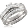 Thumbnail Image 2 of Previously Owned - 1 CT. T.W. Princess-Cut Diamond Channel-Set Bridal Set in 14K White Gold