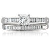 Thumbnail Image 3 of Previously Owned - 1 CT. T.W. Princess-Cut Diamond Channel-Set Bridal Set in 14K White Gold