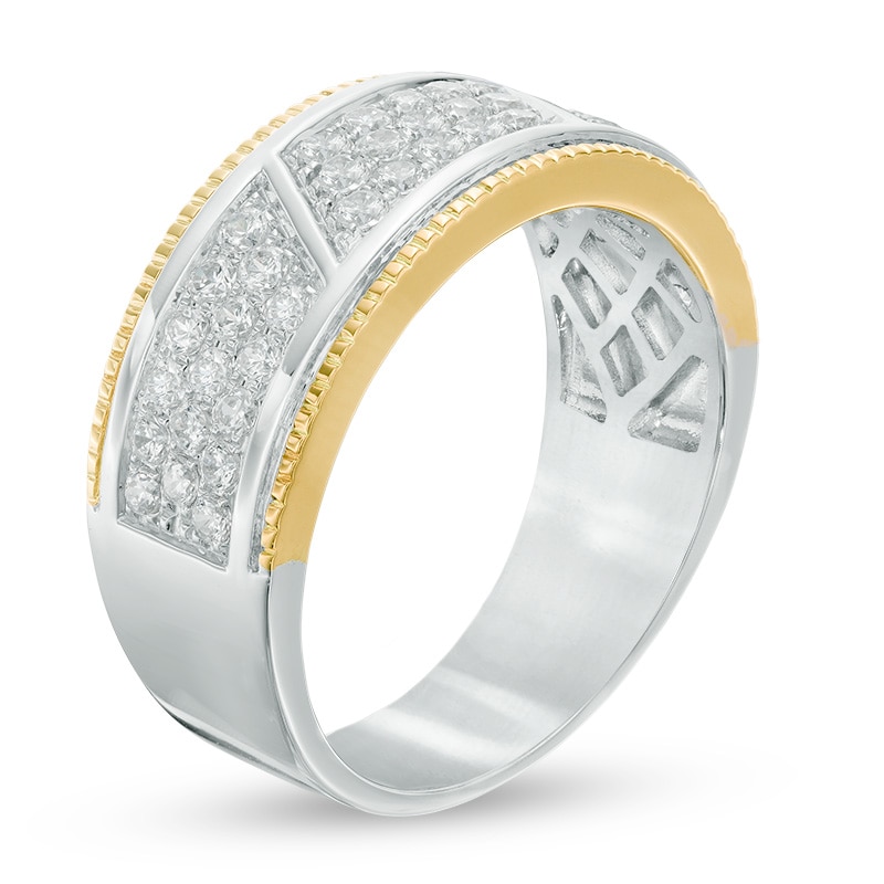 Main Image 2 of Previously Owned - Men's 1 CT. T.W. Diamond Milgrain Trimmed Band in 10K Two-Tone Gold