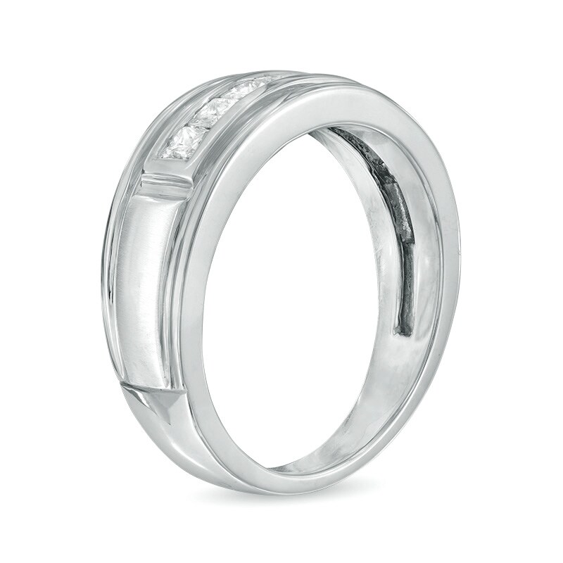 Main Image 2 of Previously Owned - 1/2 CT. T.W. Square-Cut Diamond Five Stone Band in 10K White Gold