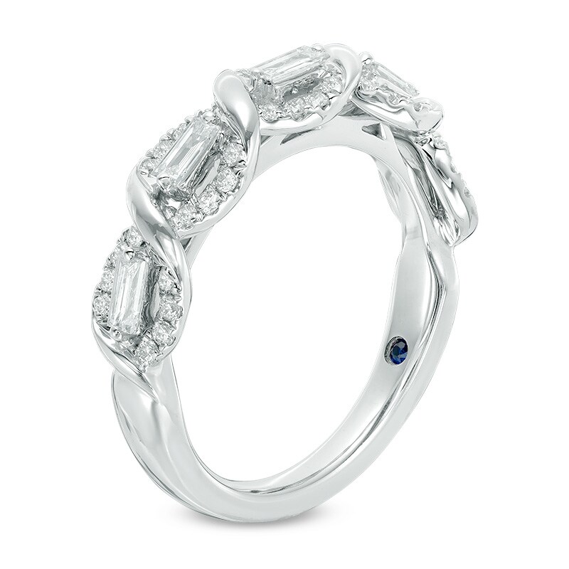 Main Image 2 of Previously Owned - Vera Wang Love Collection 1/2 CT. T.W. Baguette-Cut Diamond Twist Anniversary Band in 14K White Gold