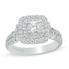 Thumbnail Image 1 of Previously Owned - Vera Wang Love Collection 1 CT. T.W. Diamond Double Square Frame Engagement Ring in 14K White Gold