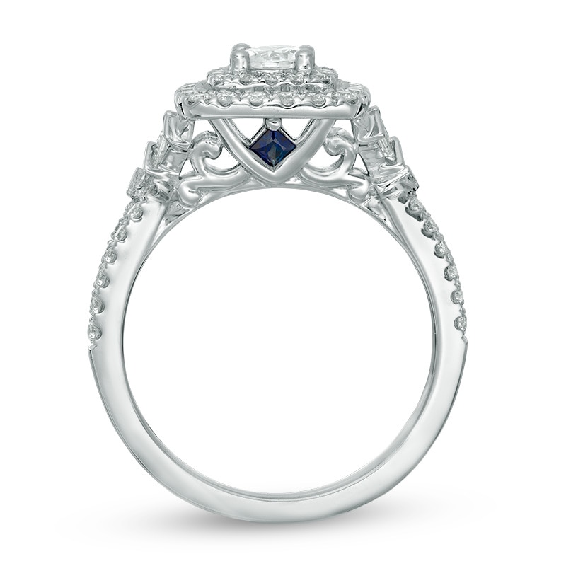 Main Image 3 of Previously Owned - Vera Wang Love Collection 1 CT. T.W. Diamond Double Square Frame Engagement Ring in 14K White Gold