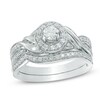 Thumbnail Image 1 of Previously Owned - 5/8 CT. T.W. Diamond Frame Twist Bridal Set in 10K White Gold