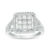Thumbnail Image 1 of Previously Owned - 1 CT. T.W. Princess-Cut Composite Diamond Frame Engagement Ring in 10K White Gold