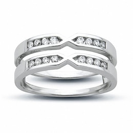 Previously Owned - 1/4 CT. T.W. Channel-Set Diamond Solitaire Enhancer in 14K White Gold