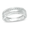 Thumbnail Image 1 of Previously Owned - 1/3 CT. T.W. Diamond Single Bevelled Edge Wedding Band in 10K White Gold