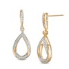 Thumbnail Image 1 of Previously Owned - 1/5 CT. T.W. Diamond Open Teardrop Dangle Earrings in 10K Gold