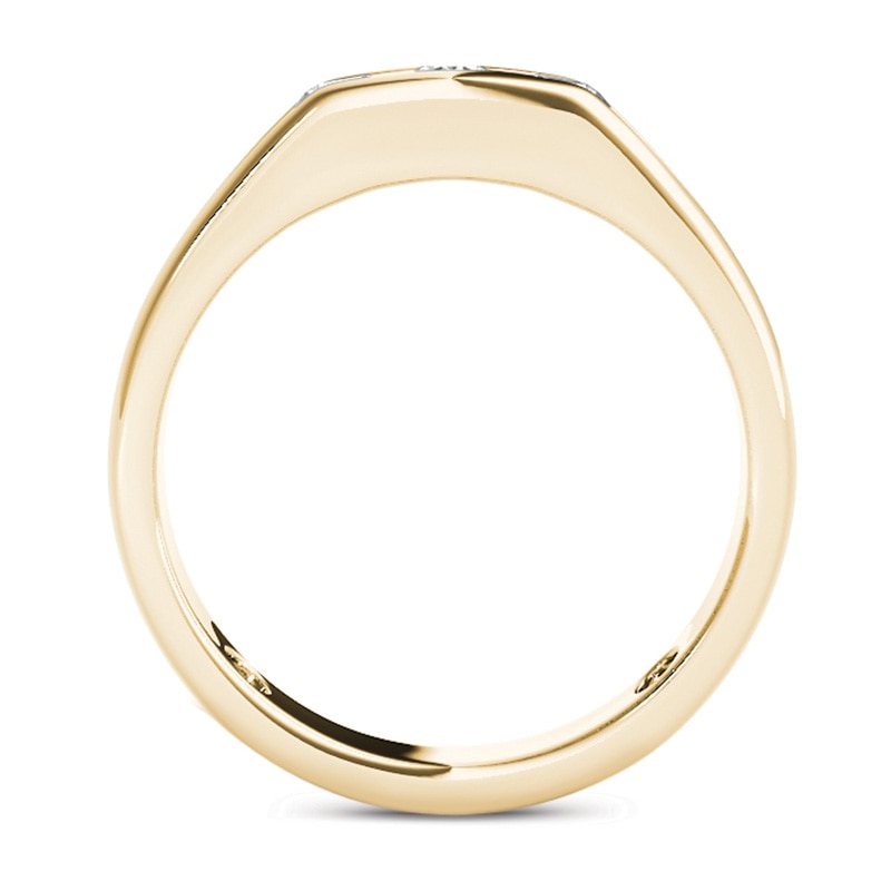 Main Image 3 of Previously Owned - Men's 1/2 CT. T.W. Diamond Three Stone Wedding Band in 14K Gold