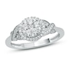 Thumbnail Image 1 of Previously Owned - 1/2 CT. T.W. Composite Diamond Frame Twist Engagement Ring in 10K White Gold