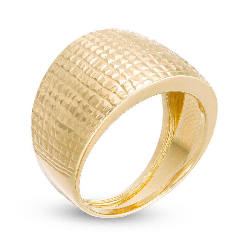 Main Image 2 of Previously Owned - Made in Italy Diamond-Cut Wide Dome Ring in 14K Gold