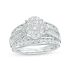 Thumbnail Image 1 of Previously Owned - 1-1/2 CT. T.W. Composite Oval Diamond Multi-Row Engagement Ring in 10K White Gold
