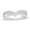 Thumbnail Image 0 of Previously Owned - 1/3 CT. T.W. Diamond Chevron Anniversary Band in 14K White Gold