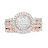 Thumbnail Image 4 of Previously Owned - 3/4 CT. T.W. Diamond Double Frame Art Deco Vintage-Style Bridal Set in 10K Rose Gold