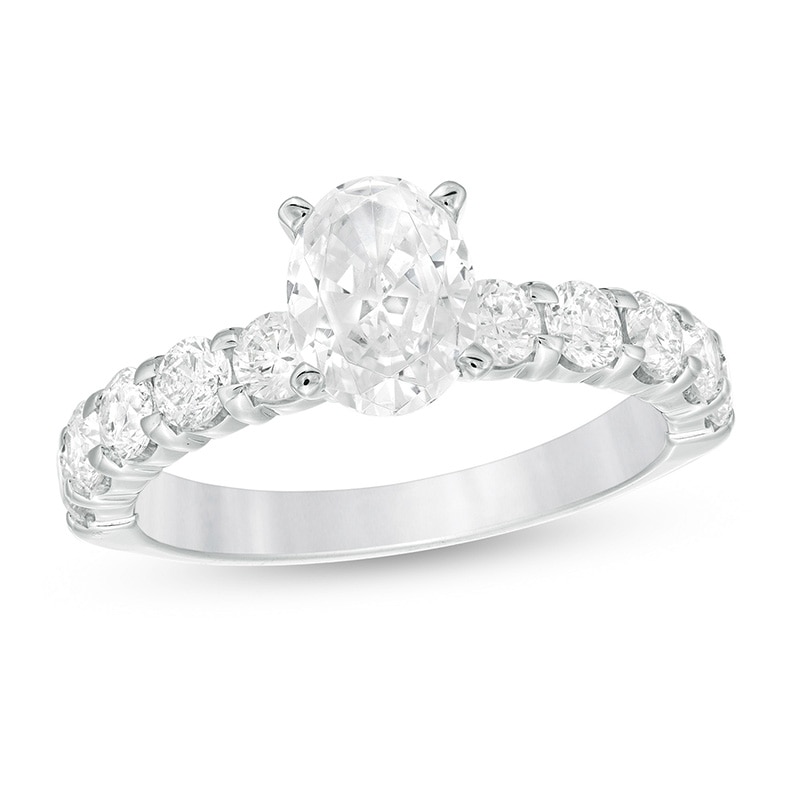 Main Image 1 of Previously Owned - 2 CT. T.W. Oval Diamond Engagement Ring in 14K White Gold