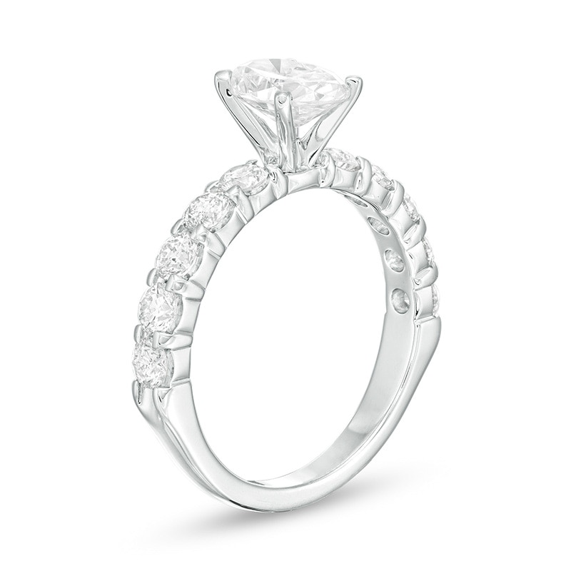 Main Image 2 of Previously Owned - 2 CT. T.W. Oval Diamond Engagement Ring in 14K White Gold