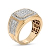 Thumbnail Image 3 of Previously Owned - Men's 2 CT. T.W. Octagonal Composite Diamond Frame Multi-Row Stepped Shank Ring in 10K Gold