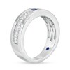 Thumbnail Image 3 of Previously Owned - Vera Wang Men's Sapphire and 3/4 CT. T.W. Diamond Wedding Band in 14K White Gold