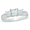 Thumbnail Image 1 of Previously Owned - 1-1/2 CT. T.W. Square-Cut Diamond Past Present Future® Ring in 14K White Gold