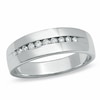 Thumbnail Image 1 of Previously Owned - 1/4 CT. T.W. Channel Set Diamond Wedding Band in 14K White Gold