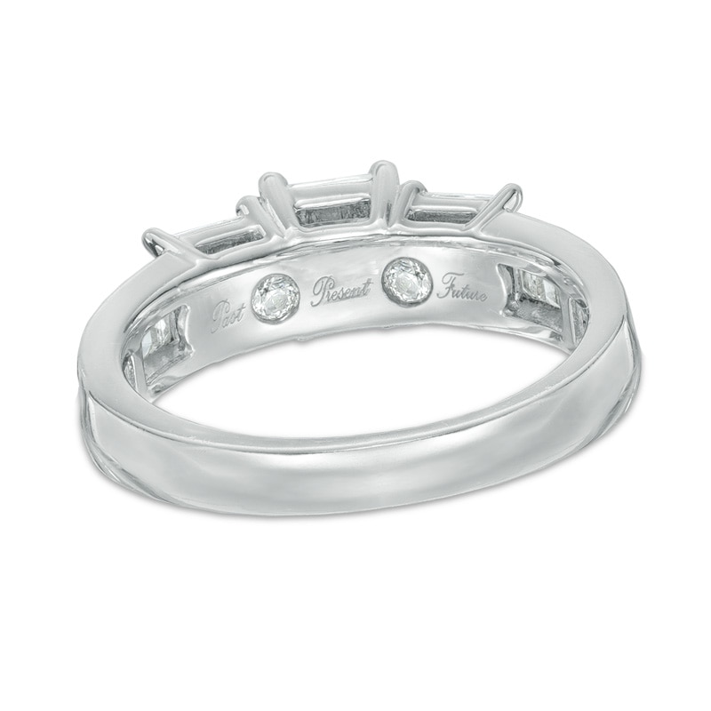 Previously Owned - 2-1/4 CT. T.W. Princess-Cut Diamond Past Present Future® Bridal Set in 14K White Gold