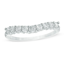Previously Owned - 1/2 CT. T.W. Diamond Contour Anniversary Band in 14K White Gold