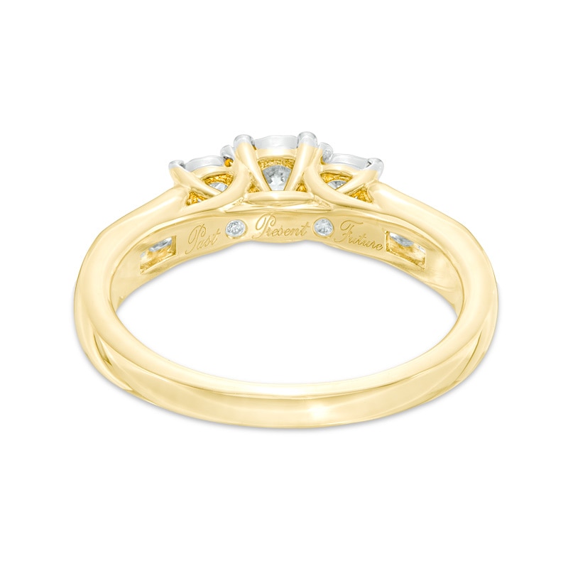 Main Image 3 of Previously Owned - 1/2 CT. T.W. Diamond Past Present Future® Engagement Ring in 10K Gold