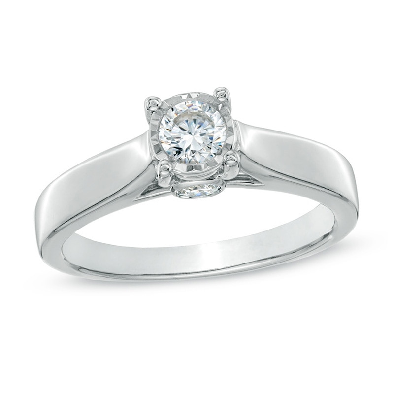 Main Image 1 of Previously Owned - 1/2 CT. T.W. Diamond Engagement Ring in 10K White Gold