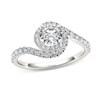 Thumbnail Image 1 of Previously Owned - 3/4 CT. T.W. Diamond Swirl Frame Bypass Engagement Ring in 14K White Gold